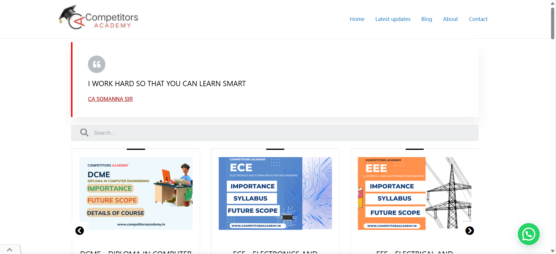 Competitors Academy Website